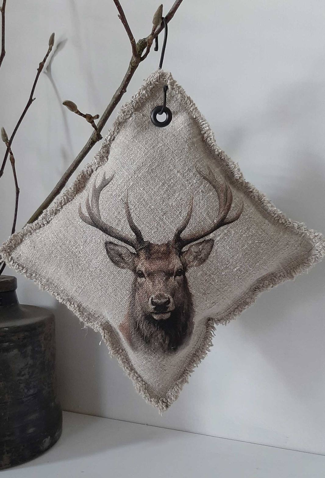 Shabby Mini Sierkussentje Hert