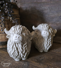 Set van 2 Schotse Hooglanders | Taupe