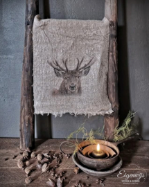 Gekleurde Shabby doek Hert | 30x45 cm