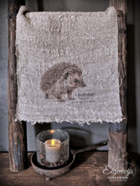 Gekleurde Shabby Doek | Egel 30x45 cm