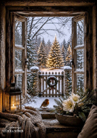 Tuinposter Wintergroetjes