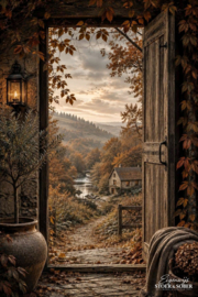 Tuinposter Herfstpad