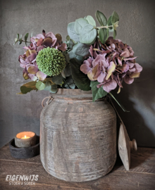 Oude Houten Potten met Deksel