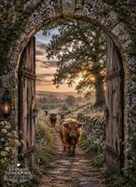 Tuinposter Poort Hooglander #2