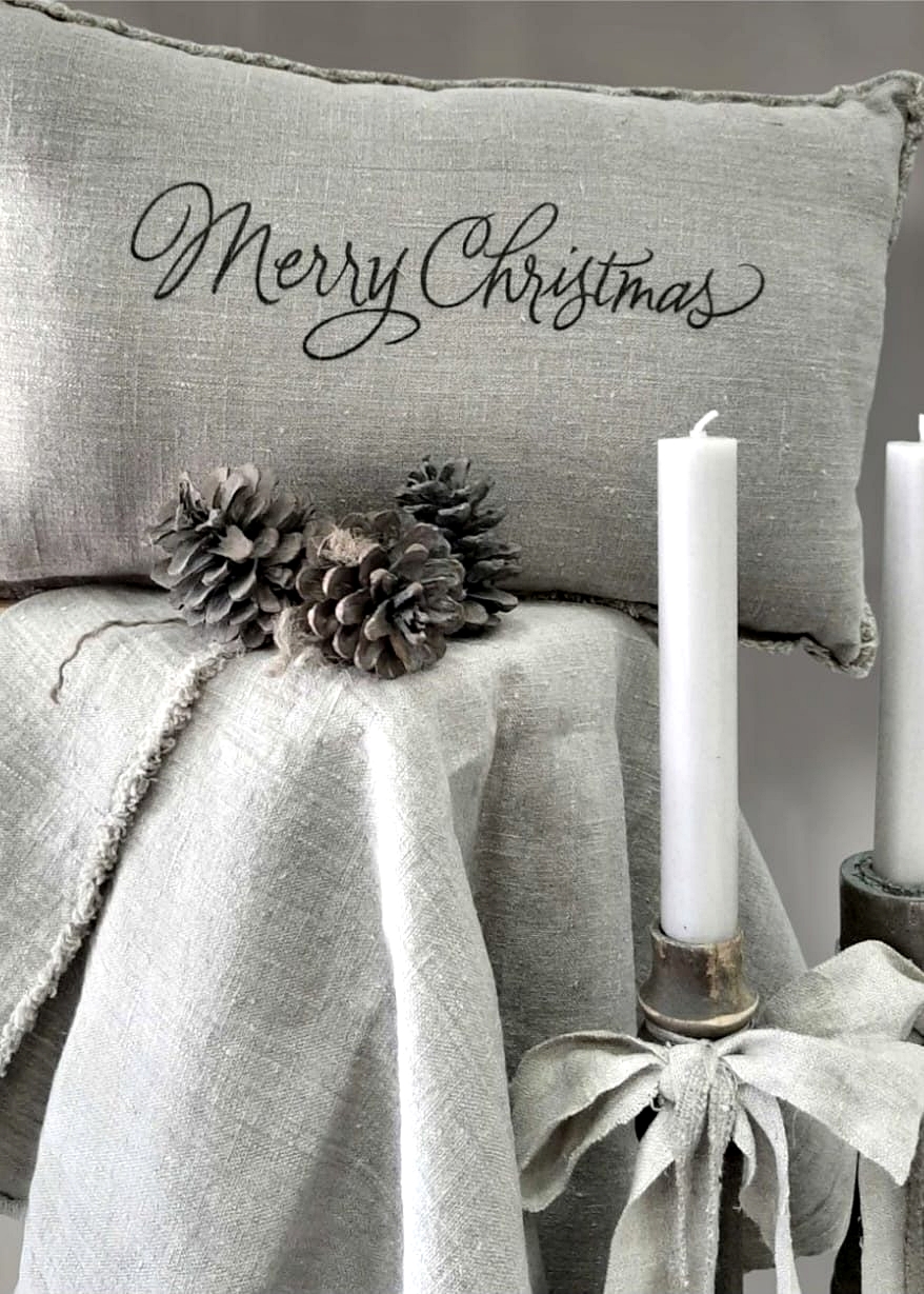 Fijn Linnen Sierkussen | Merry Christmas 30x50 cm