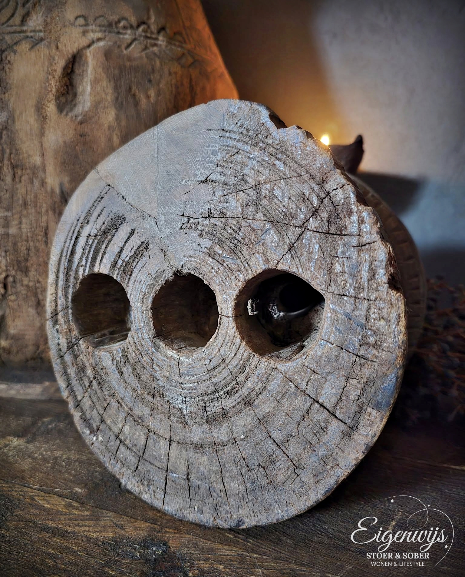 Houten Graan Kandelaar