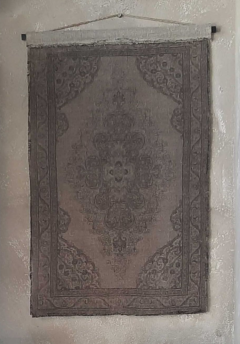 Shabby Linnen Wandhanger Kelim Bruin