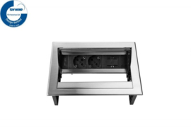 Power Desk In - 2x 230V + 1x Keystone - Inox RVS