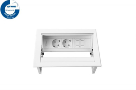 Power Desk In - 2x 230V + 1x Keystone - Wit