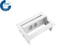 Power Desk In - 2x 230V + 1x Keystone - Wit