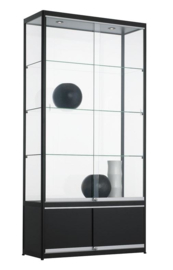 Vitrine met onderkast 200x100x40 cm.