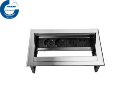 Power Desk In - 2x 230V + 2x USB Charger + 1x Keystone - Inox RVS