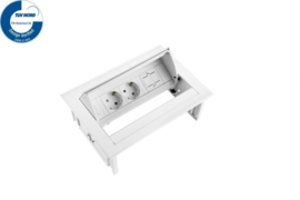 Power Desk In - 2x 230V + 1x Keystone - Wit