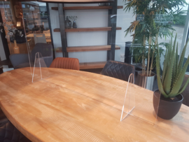 Plexiglas tafelscherm 100Bx65H cm.