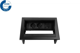 Power Desk In - 2x 230V + 1x Keystone - Zwart