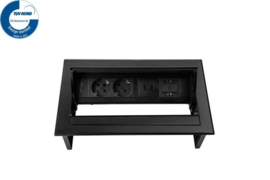 Power Desk In - 2x 230V + 2x USB Charger + 1x Keystone - Zwart