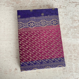 Notebook vintage sari roze/paars