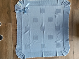 Mac Iusion Gebreide Baby Deken | Wiegdeken | 7287 | Azafata / helder blauw| 100 x 100 cm