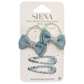 Siena Haarstiekjes set Glitter 7233 Musk Groen