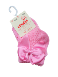 Cóndor Socks Openwork Satijnen Strik 2506/4 Barbie Roze (568)