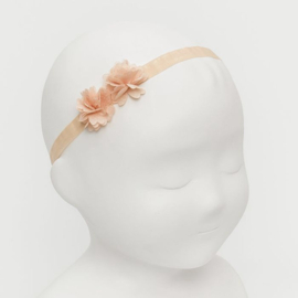 Siena Organza Haarband Chiffon Bloemetjes 7026 Zalm Roze
