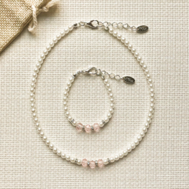 Rian Jewels Parelsieraden met Facet AK237 Roze (500)