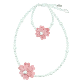 Rian Jewels Off White Parel-sieraden Velvet Bloem AK227 Oud Roze (526)