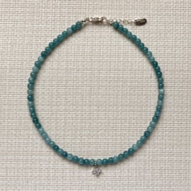 Rian Natuursteen Sieraden met Bedel Bloem Oud Groen AK233 (756)