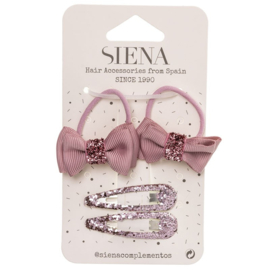 Siena Haarstiekjes set Glitter 7233 Oud Roze (526)