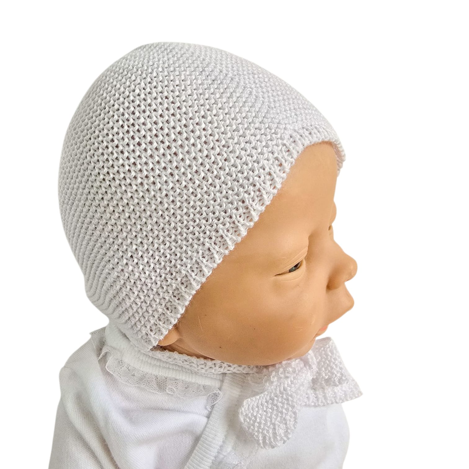 GB54 Basismutsje gebreid creme/ecru maat 56-62
