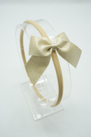 Haarband Metallic/Glitter Met Strik Champagne Goud