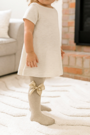 Cóndor Maillot Lurex/Glitter Satijnen Strik 3329/1 Beige/Goud (313)