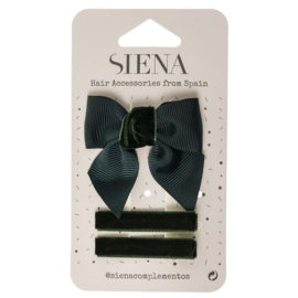 Siena Haarclip Voordeelset Velvet 7342 Donkergroen (780)