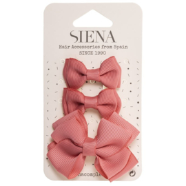 Siena Haarclip set Ribbon 7435 Koraal Roze