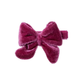 Siena Haarclip Velvet Strik (4x4cm) 7434 Fuchsia Roze