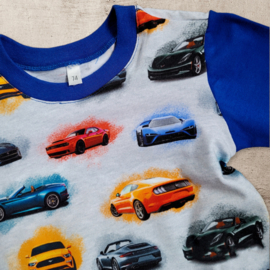 Jongens Pyjama Lange Mouw Auto Blauw/Grijs