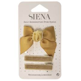 Siena Haarclip Voordeelset Velvet 7342 Okergeel (629)