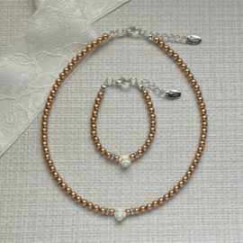Rian Glasparel Sieraden Roosje AK236 Camel/Bruin (326)