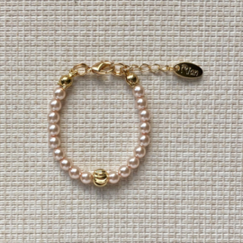 Rian Glasparel Baby Armband Gouden details Old Rose A239 (544)