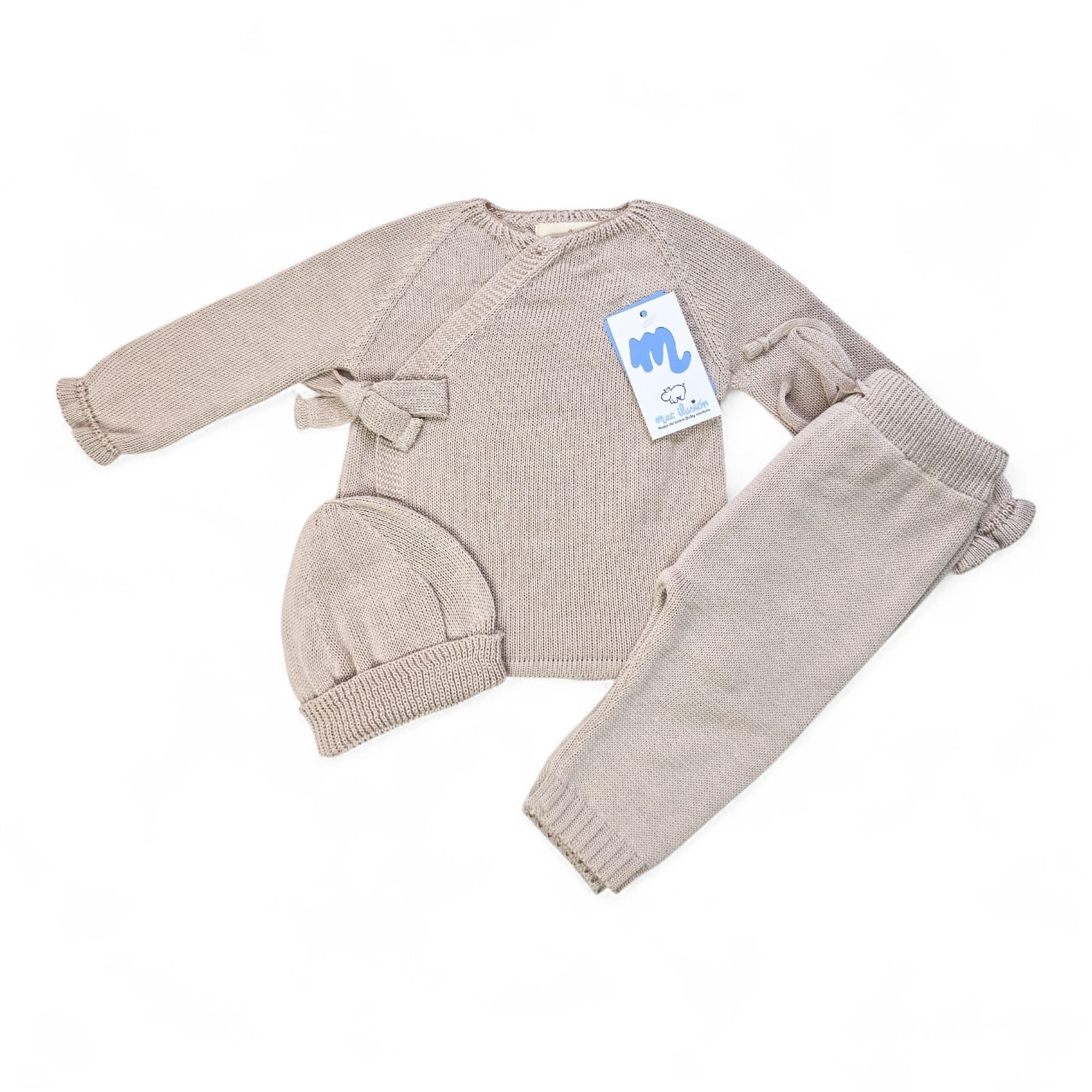 BAS05V25 3-delig babypakje zandkleur