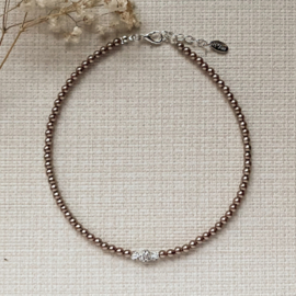 Rian Glasparel Sieraden Strass AK229 Praline/Bruin (314)