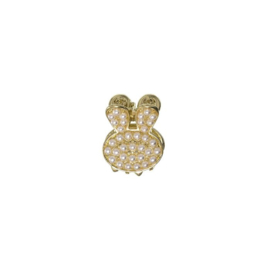 Siena Haarclip Parel Konijn 2x2cm Goud/Créme 0189
