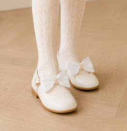 Sevva Kinderschoen Wit Organza Strik Strass