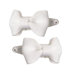 Siena Mini Klik-Klak Knipjes Grosgrain Strik 2.5cm 6362 Wit (200)
