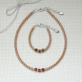 Rian Jewels Parelsieraden met Facet AK237 Camel/Bruin (326)