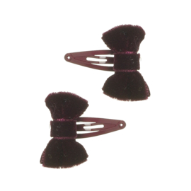 Siena Klik-klak Knipje Mini Velvet Strik 3.5cm 6589 Burgundy/Donkerrood (2st)(575)