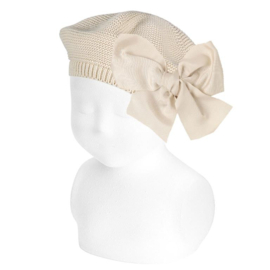 Cóndor Baby/Kinder Baret Met Grote Grosgrain Strik 50.106.010 Linen/Beige (304) XXS-L