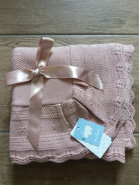Mac Iusion Gebreide Baby Deken | Wiegdeken | 7681 | Orquidea / oudroze | 100 x 100 cm