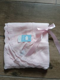 Mac Iusion Gebreide Baby Deken | Wiegdeken | 7681 | Bliss Rosa / Babyroze | 100 x 100 cm