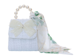 Patachou Tasje/Handtas 3833473 Bouclé Wit Met Parels